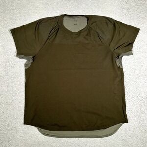 Lululemon Shirt‎ Mens XXL Green Peak Potential Casual Gym Workout Logo Pocket